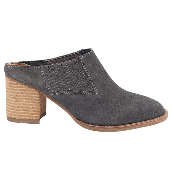 Aqua College Women Nan Waterproof Mule Heels Size US 8M Dark Grey Suede - Picture 2 of 5